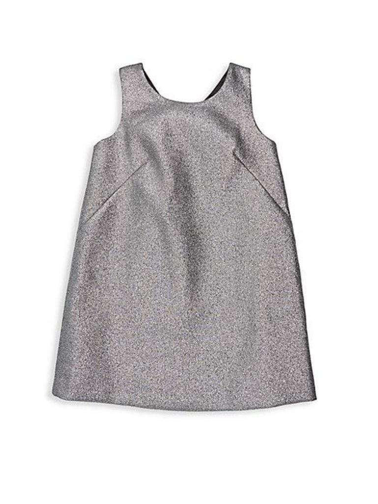Little Girl's & Girl's Bow Back Glittered Shift Dress