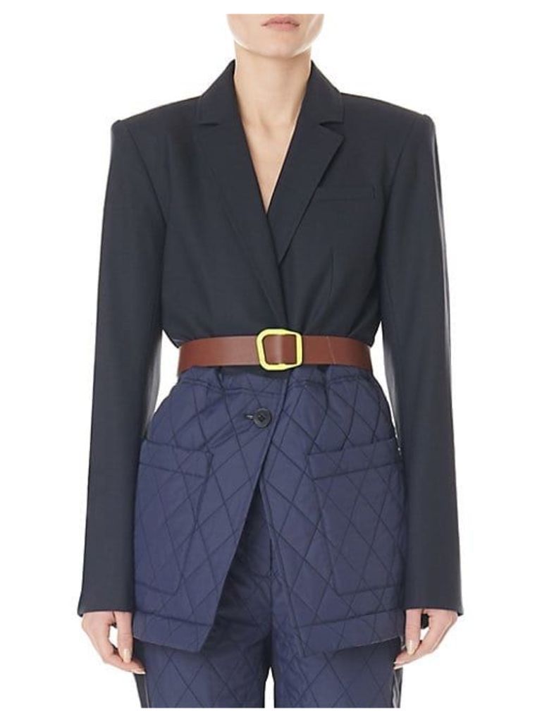 Quilted Combo Oversized Blazer