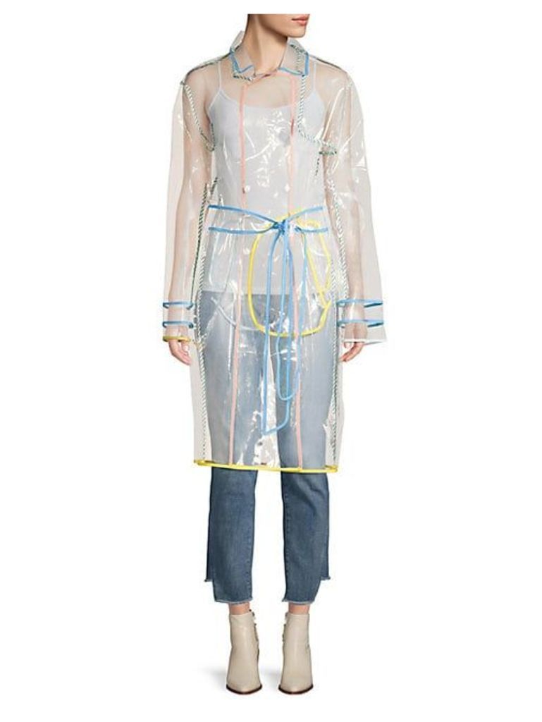Translucent Double-Breasted Raincoat