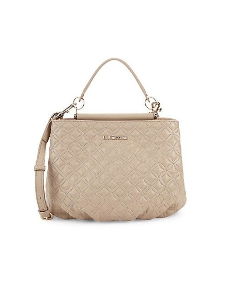 Two Compartment Diamond Quilted Satchel
