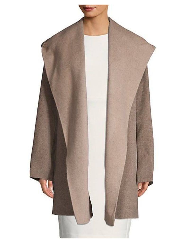 Wool-Blend Hooded Coat
