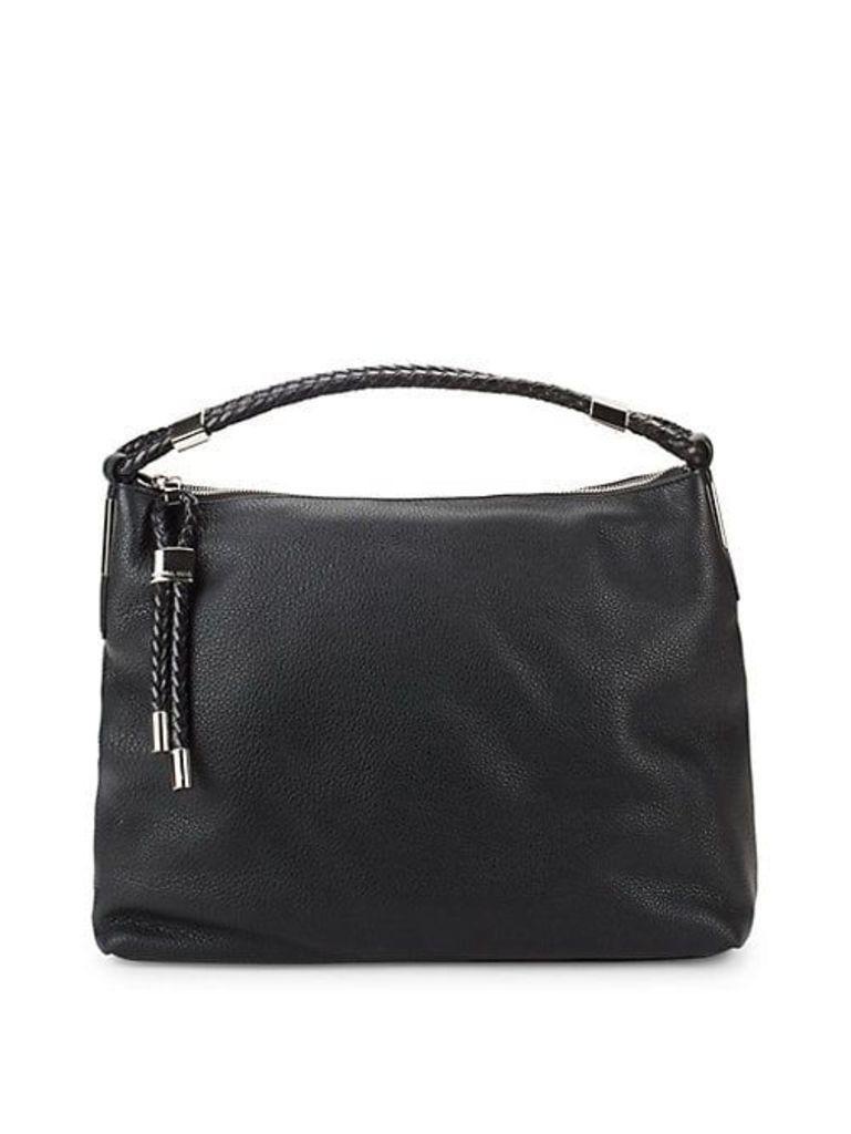 Zip Leather Top Handle Bag