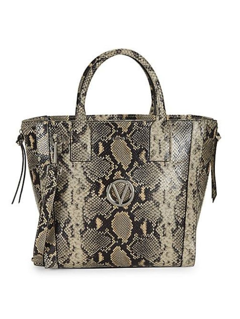 Charmont Snake-Embossed Leather Satchel