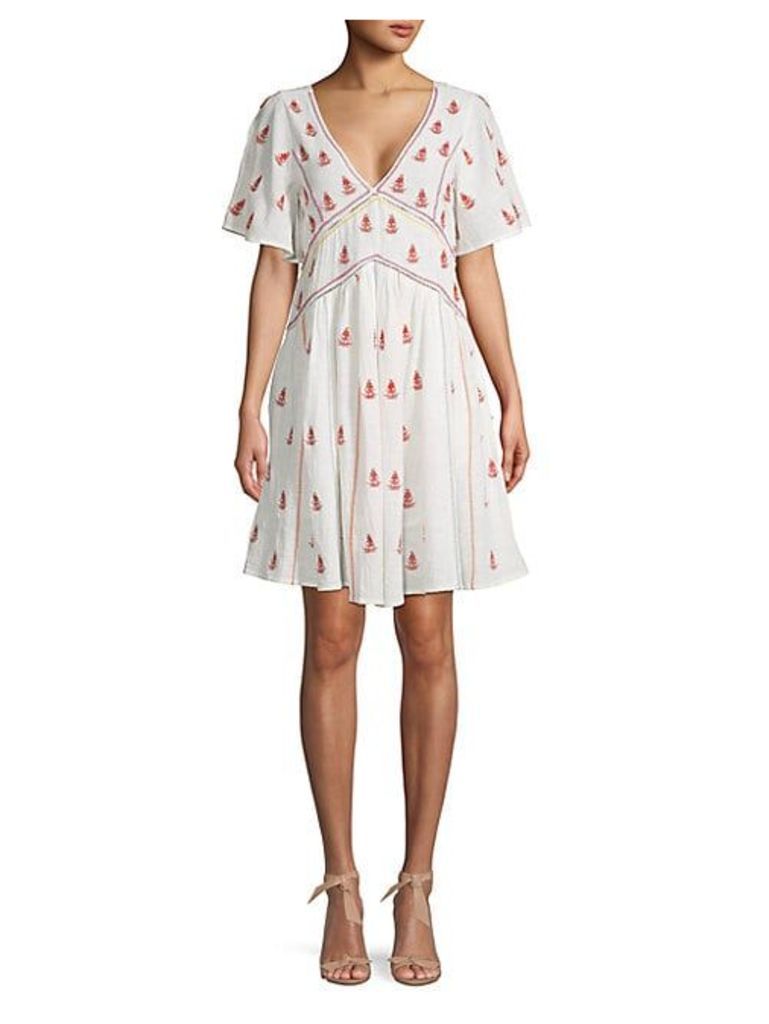 Ruth Embroidered Tie-Back Cotton Dress