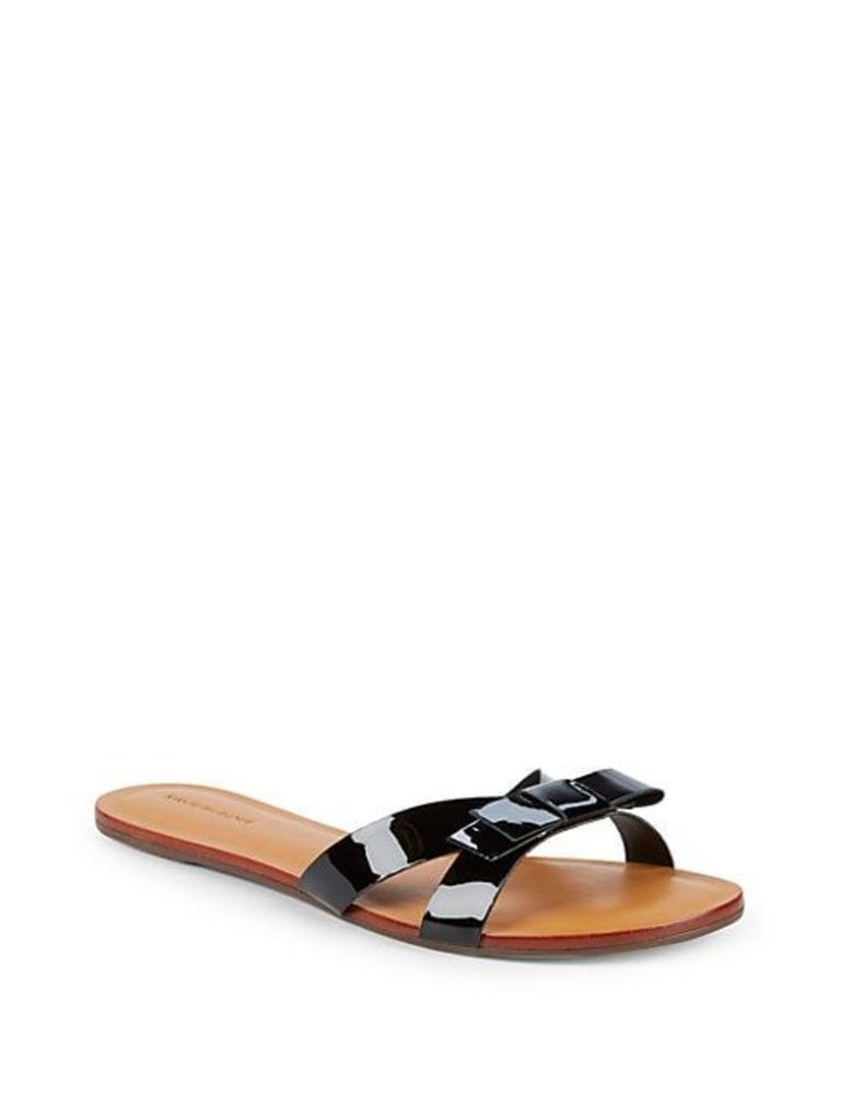 Bow Leather Slides