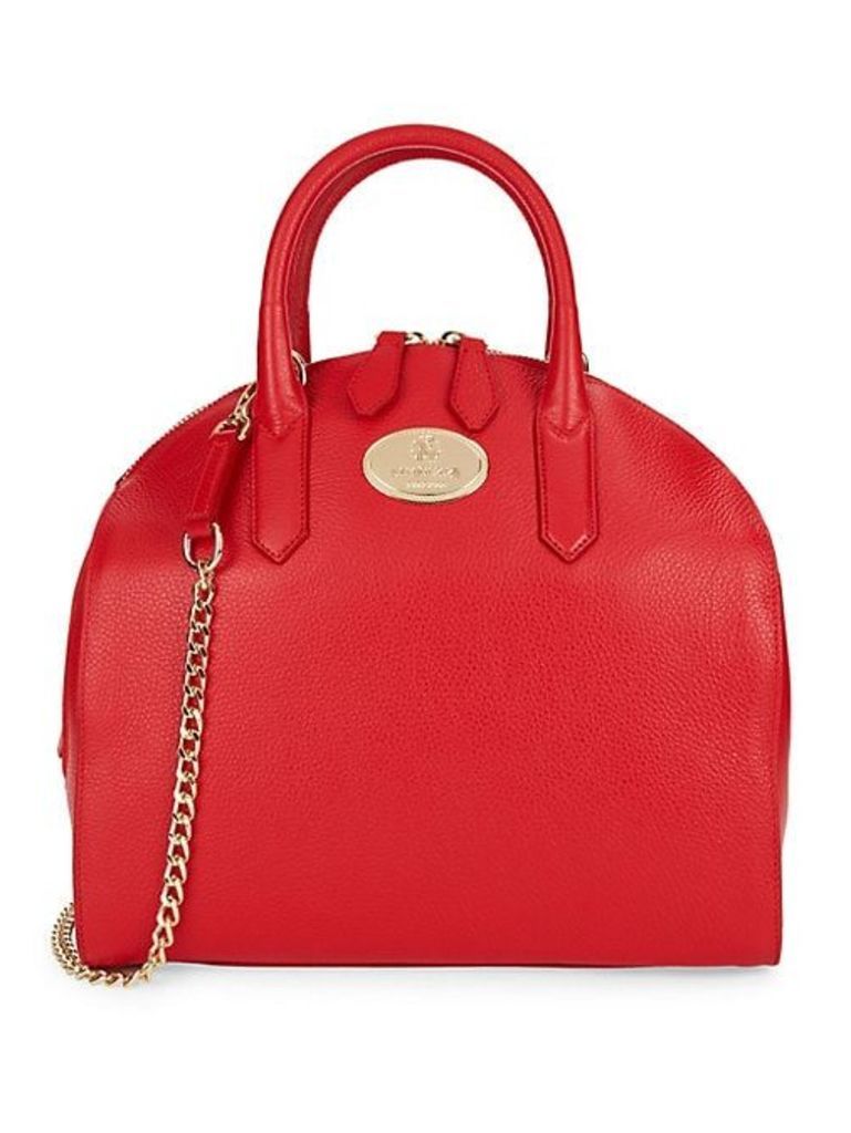 Pebbled Leather Dome Satchel