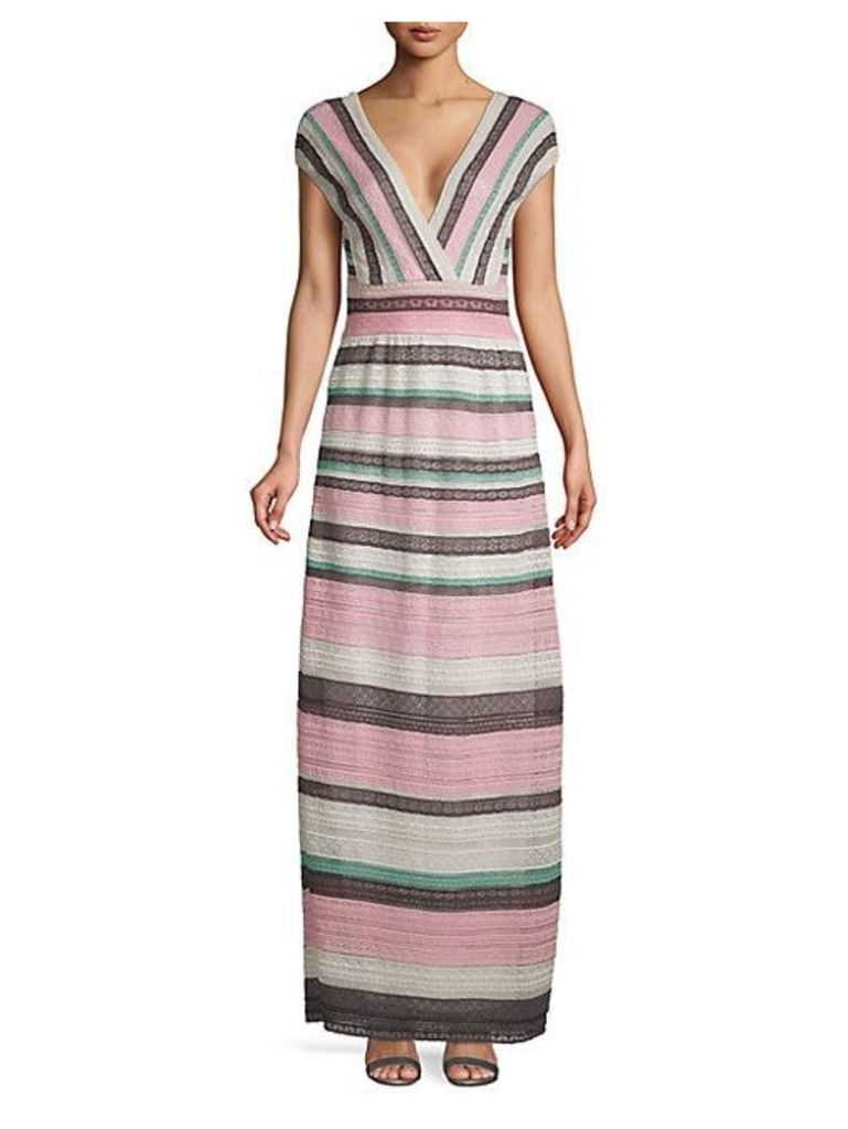 Amethyst Lace Stripe Maxi Dress