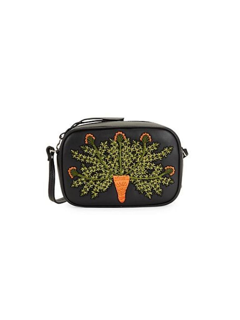 Small Embroidered Leather Crossbody Bag