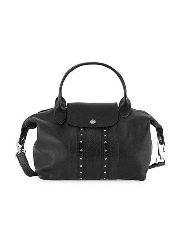 Small Le Pliage Rock Leather Top Handle Bag