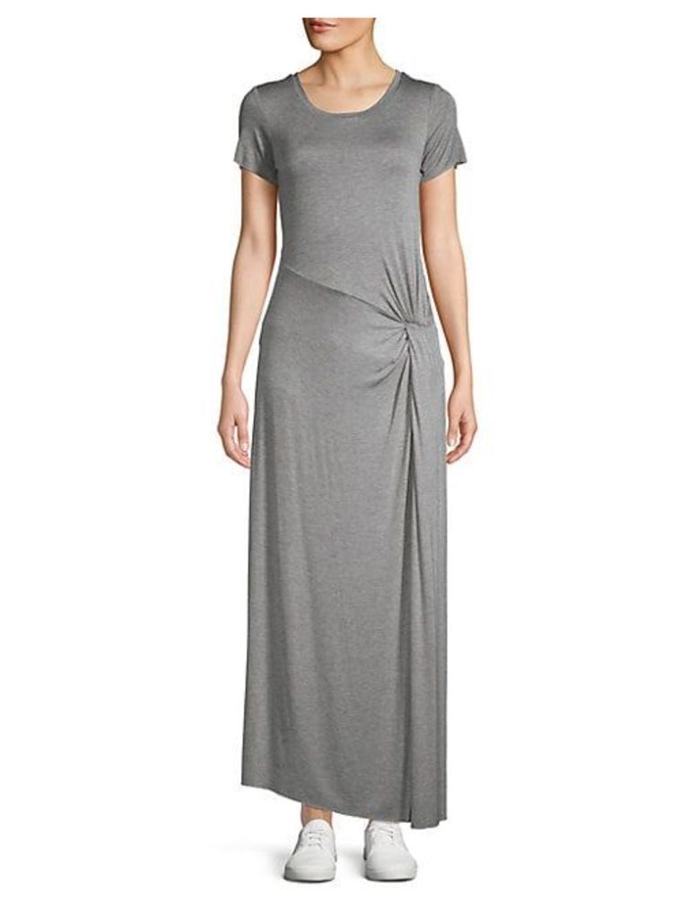 Asymmetrical Short-Sleeve Maxi Dress
