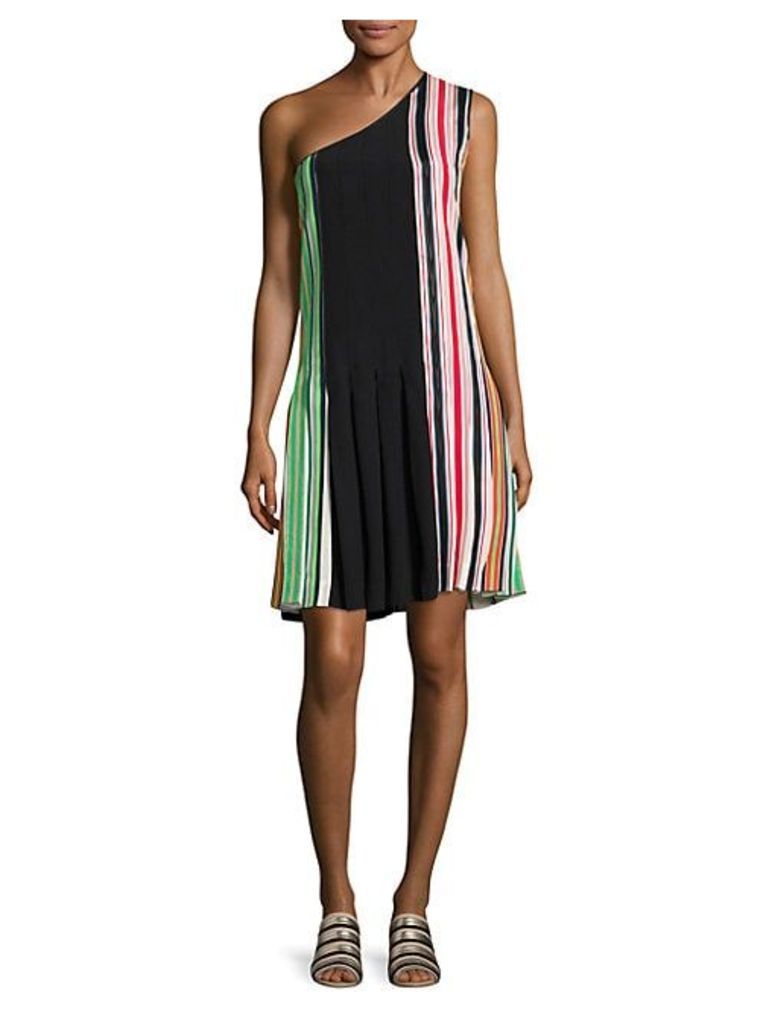 One Shoulder Striped Dress