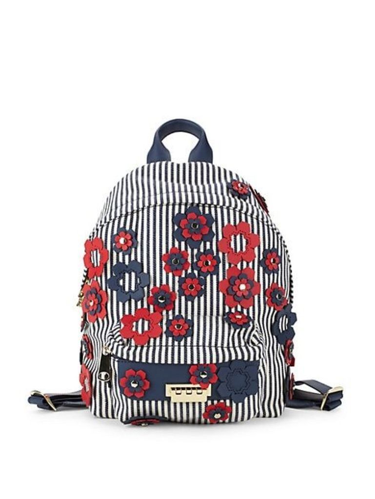 Stripe and Floral Backpack