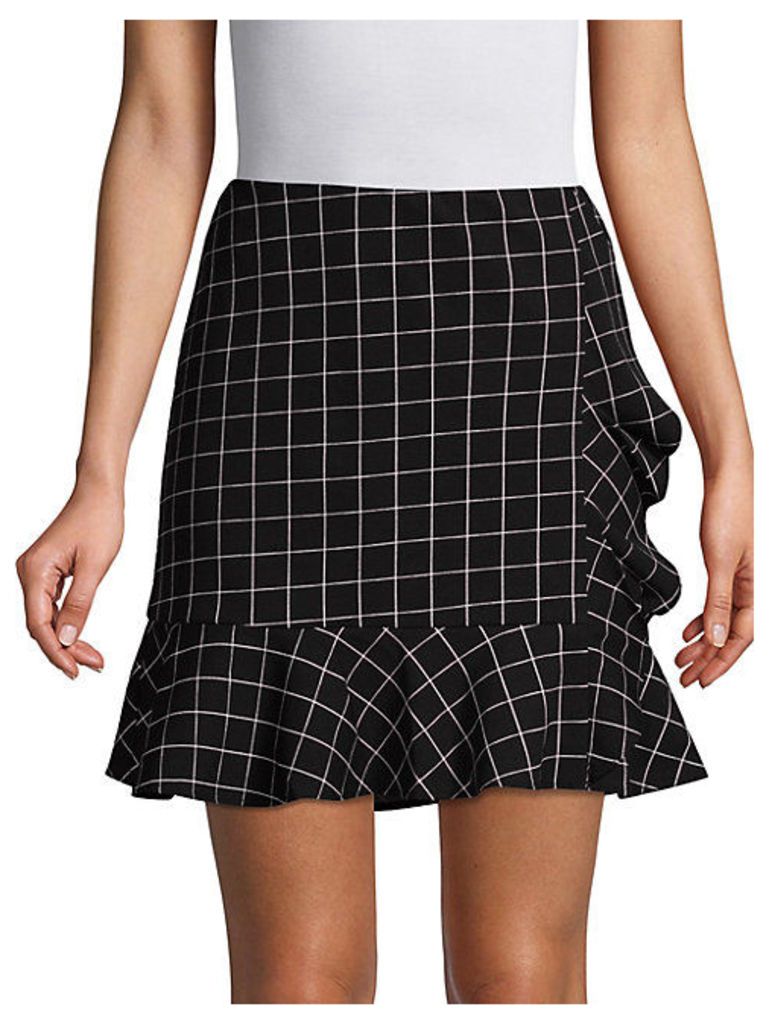 Mac Windowpane Ruffle Skirt