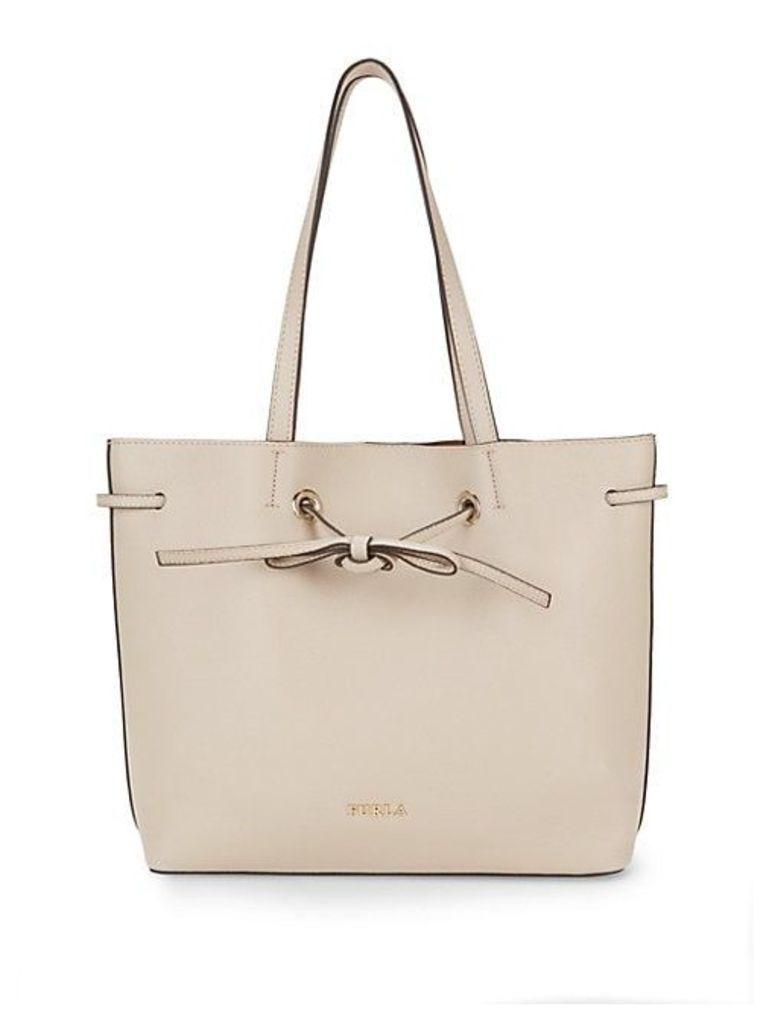 Drawstring Leather Tote