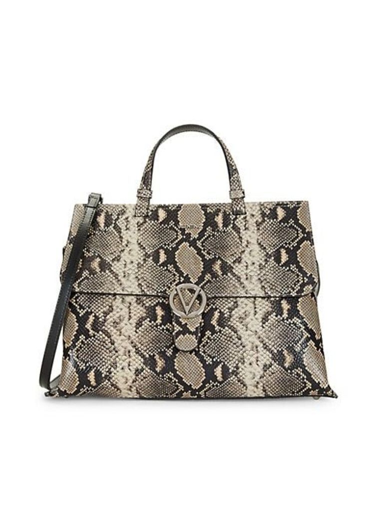 Olympia Python-Embossed Leather Top-Handle Satchel