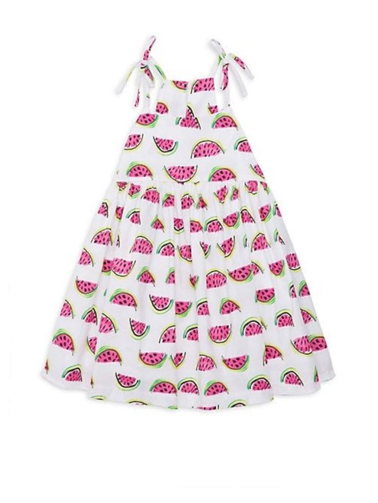 Little Girl's & Girl's Watermelon-Print Stretch Cotton Dress