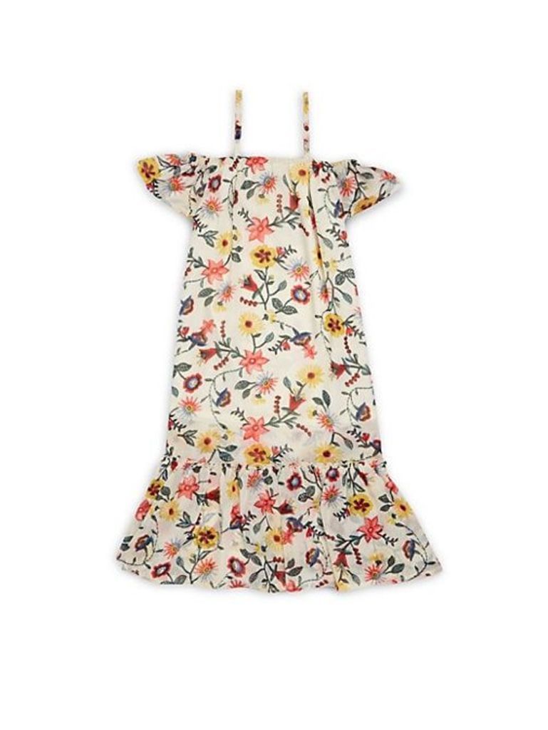 Little Girl's & Girl's Cold-Shoulder Floral Dress