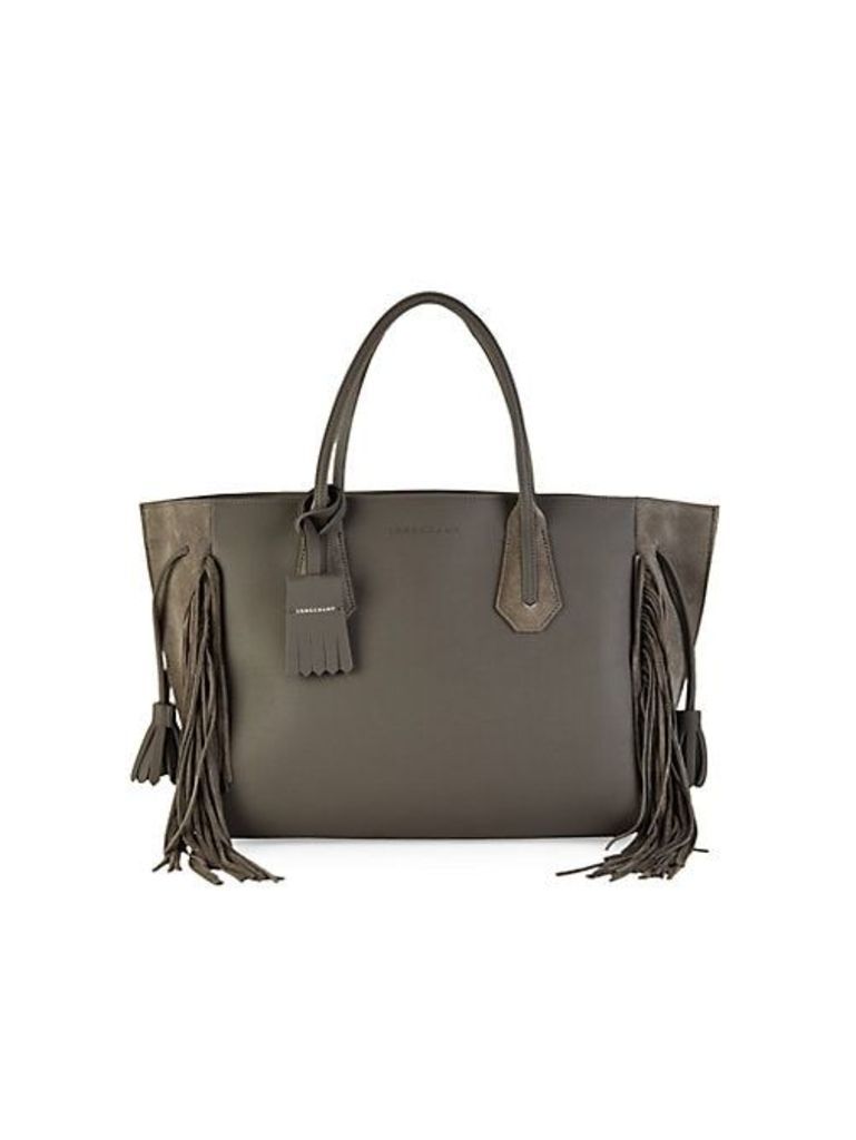 Fringe Leather & Suede Tote