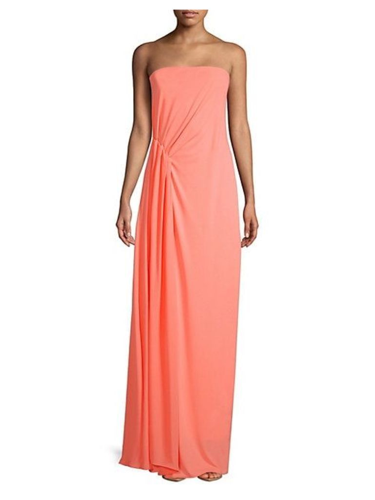 Strapless Pleated Long Dress
