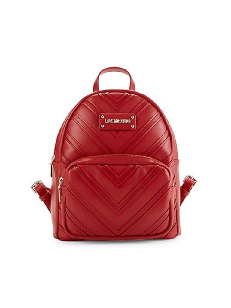 Chevron Faux Leather Backpack