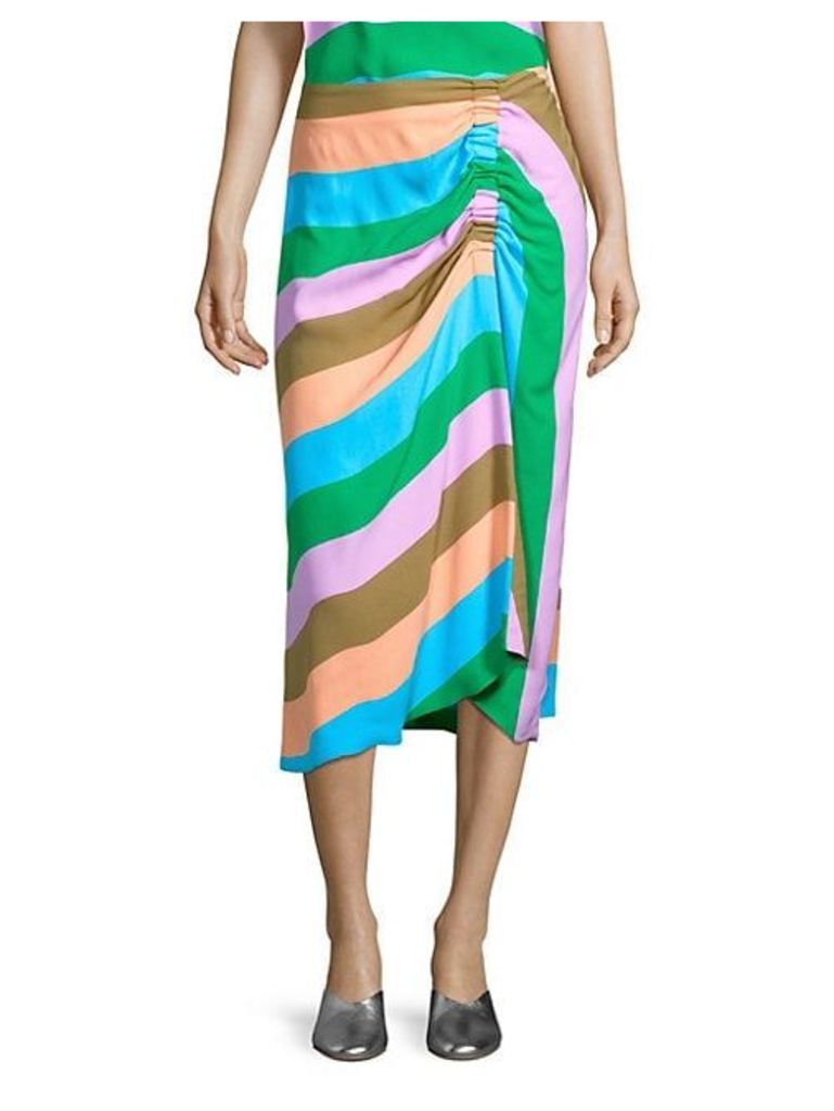 Stripe Shirred Skirt
