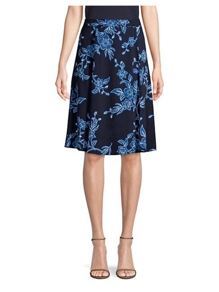 Shadow Floral A-Line Skirt