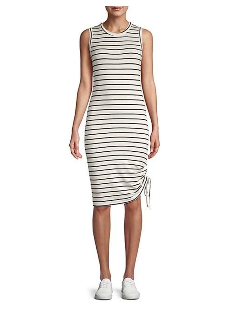 What's The Ruche Striped Tank Dress