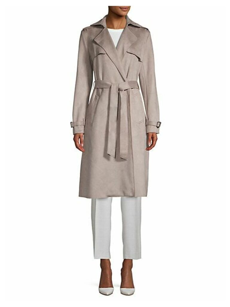 Mel Faux Suede Trench Coat