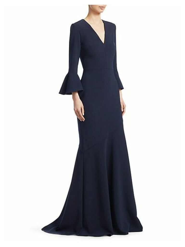 Bell Sleeve V-Neck Gown