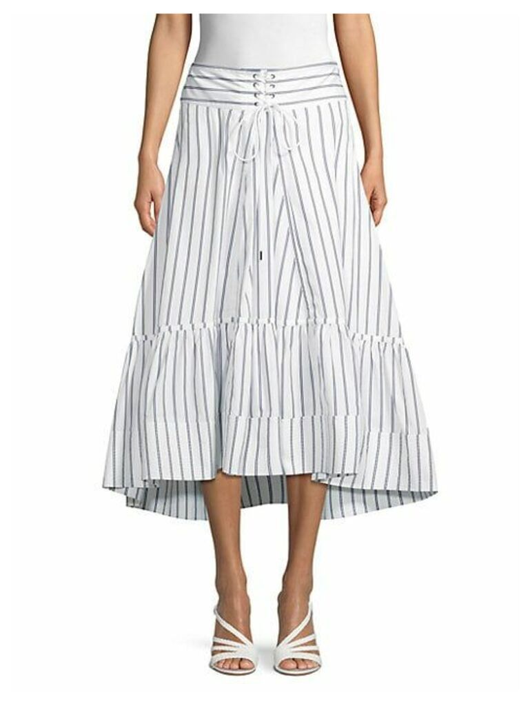 Striped Midi Flare Skirt