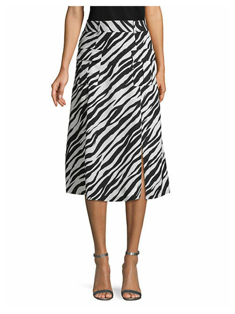 Zebra-Print Long Skirt
