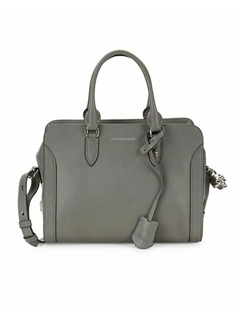 Pebbled Leather Boxed Satchel
