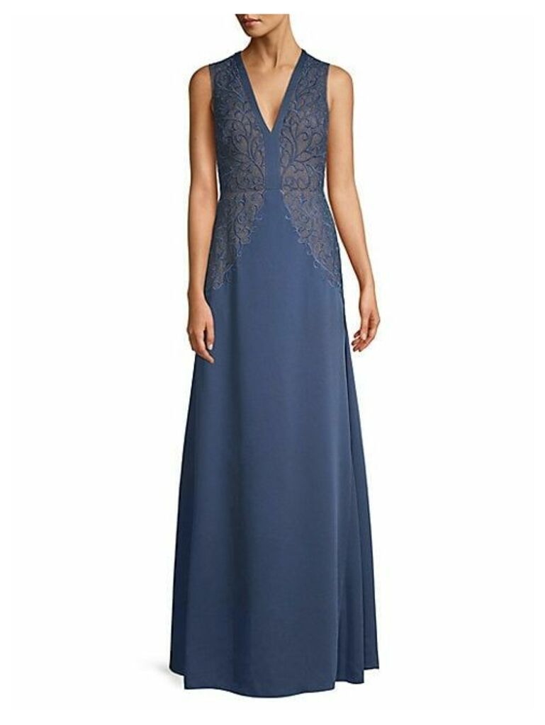 Embroidered Lace A-Line Gown