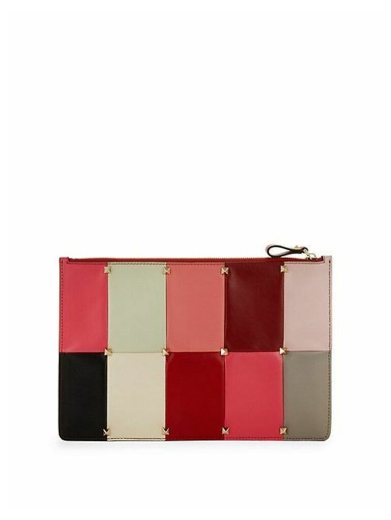 Colorblock Leather Pouch