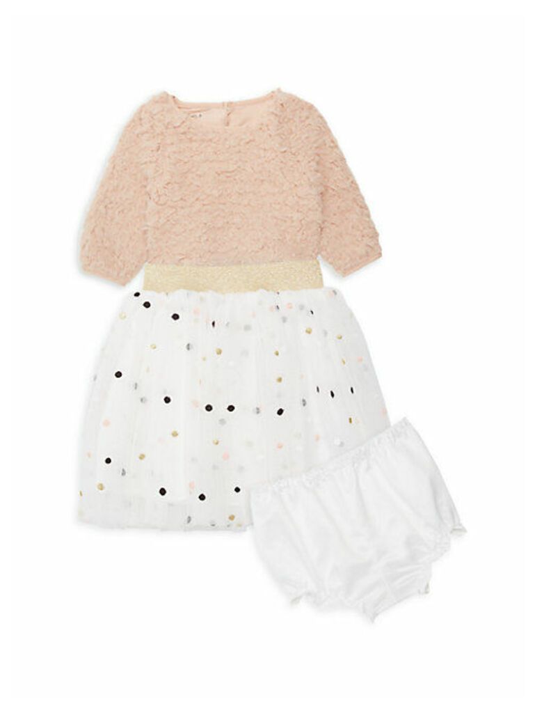 Baby Girl's 3-Piece Faux Fur Top, Skirt & Bloomers Set