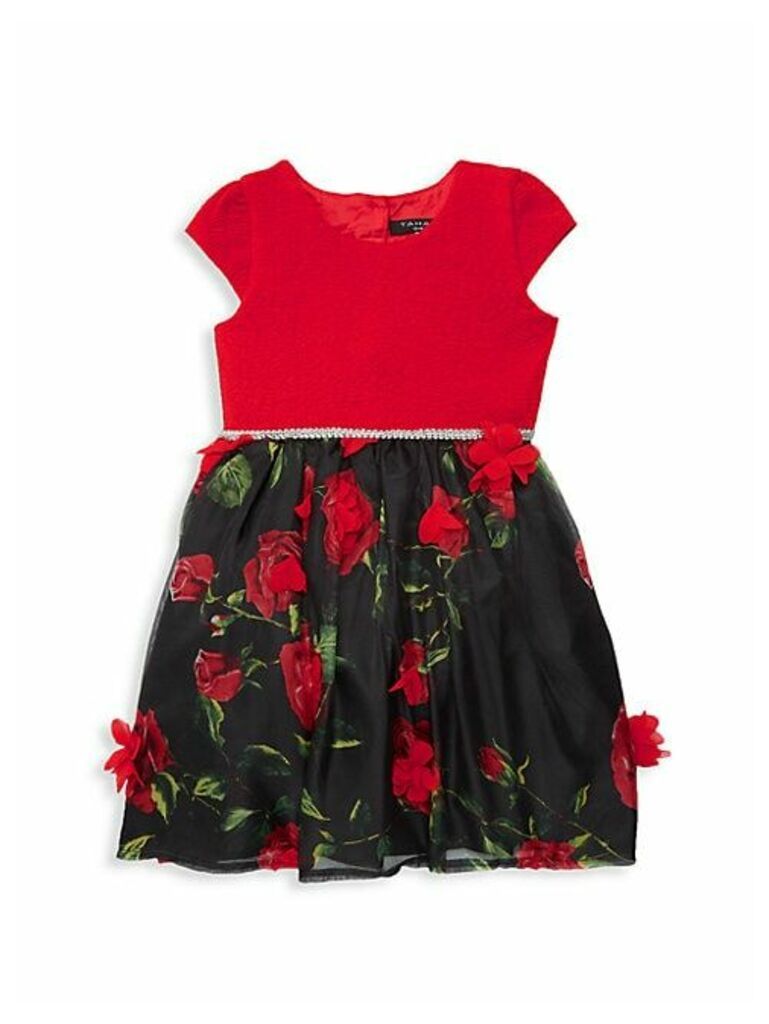 Little Girl's Rose Jacquard Dress