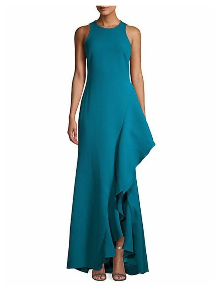 Racerback Ruffled High-Low Gown