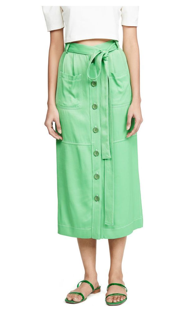 See by Chloe Button Front Belted Skirt