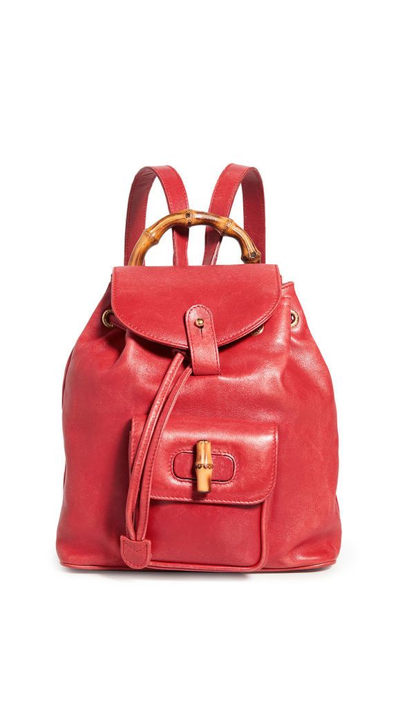 What Goes Around Comes Around Gucci Red Leather Backpack