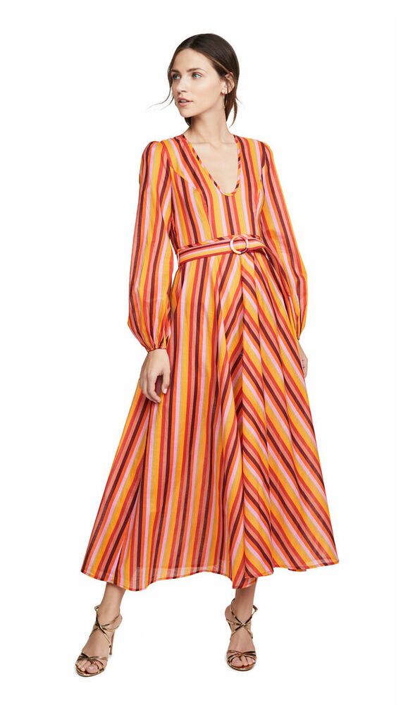 Zimmermann Goldie Rainbow Plunge Dress