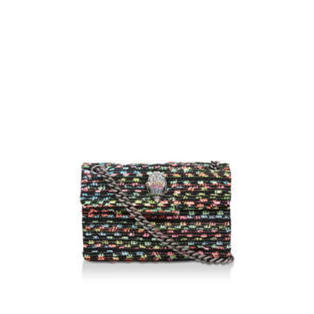 Kurt Geiger London Tweed Mini Kensington X - Black Rainbow Tweed Shoulder Bag