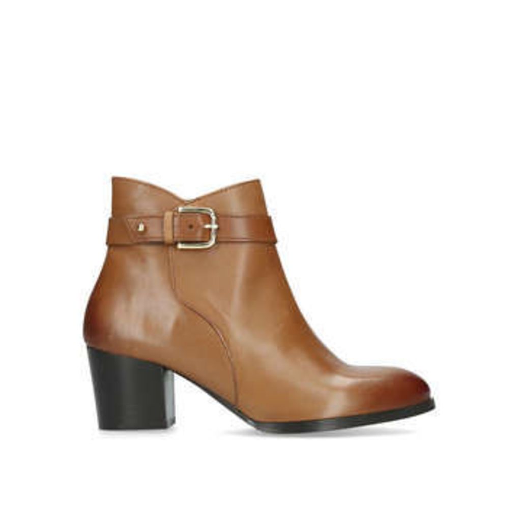 Nine West Calm - Tan Block Heeled Ankle Boots