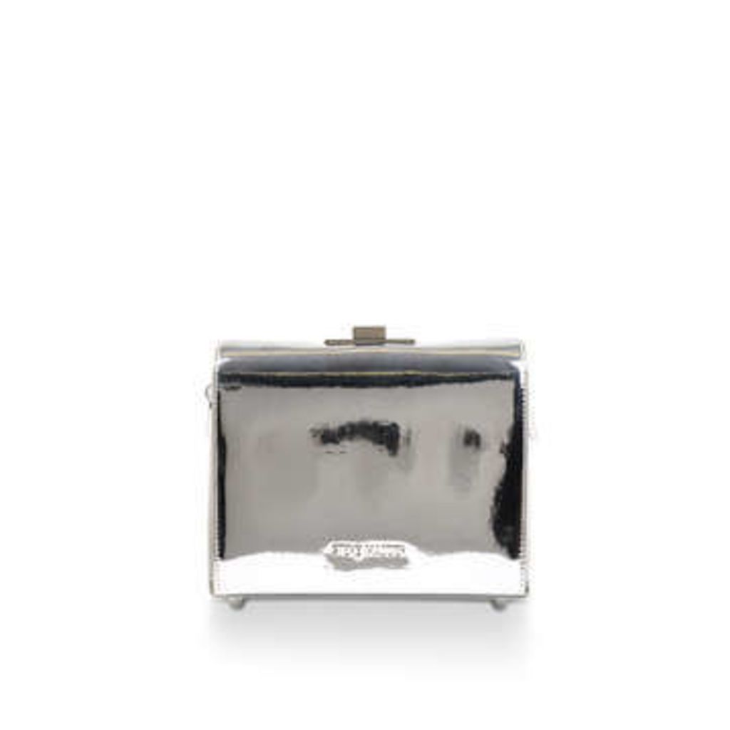 Bstory - Metallic Silver Embellished Handbag