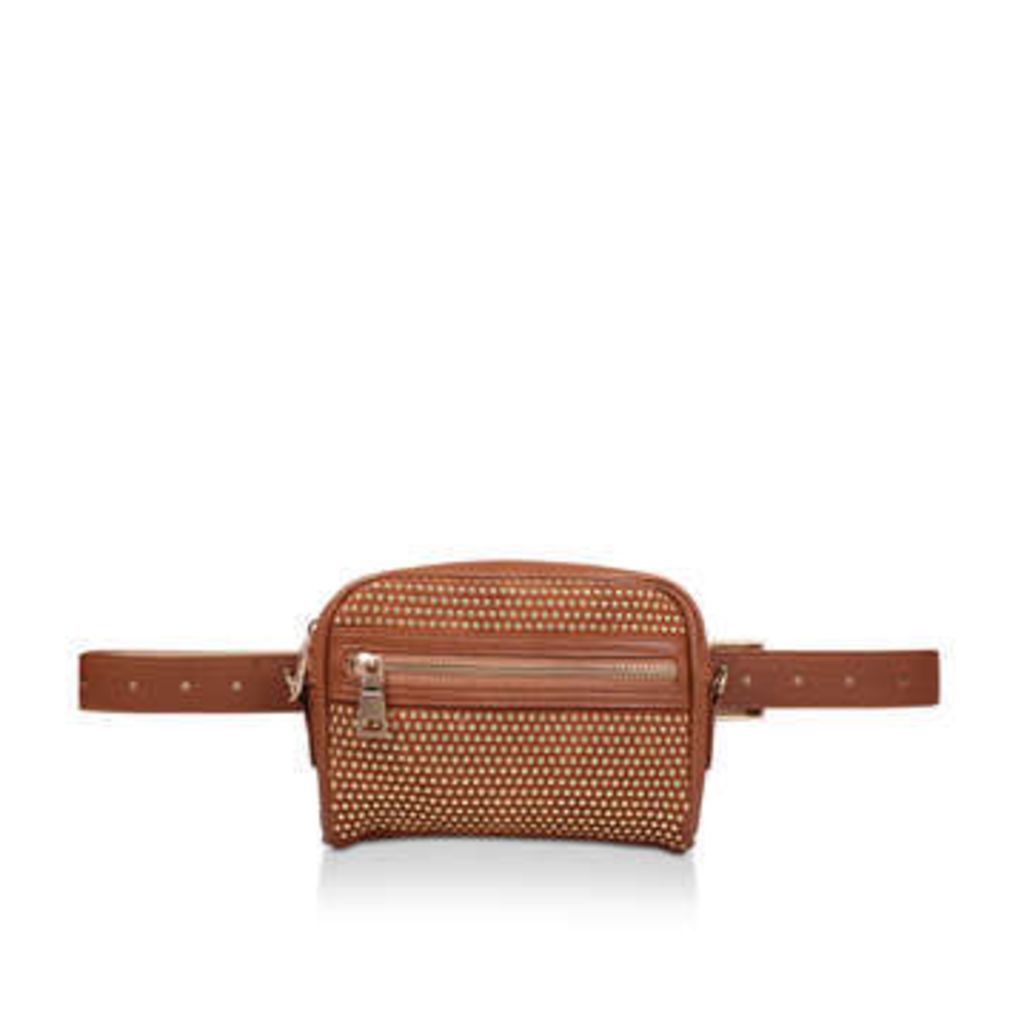 Sm36927 - Tan Studded Belt Bag
