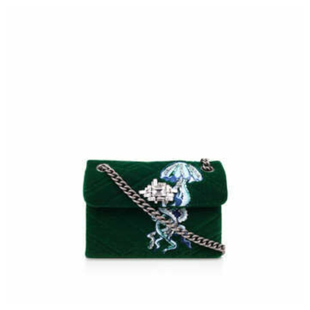 Mini Velvet Kensington - Green Jellyfish Embellished Mini Shoulder Bag