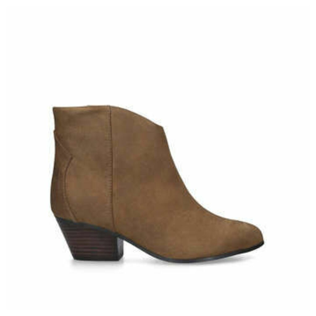 Tristin - Brown Block Heel Ankle Boots