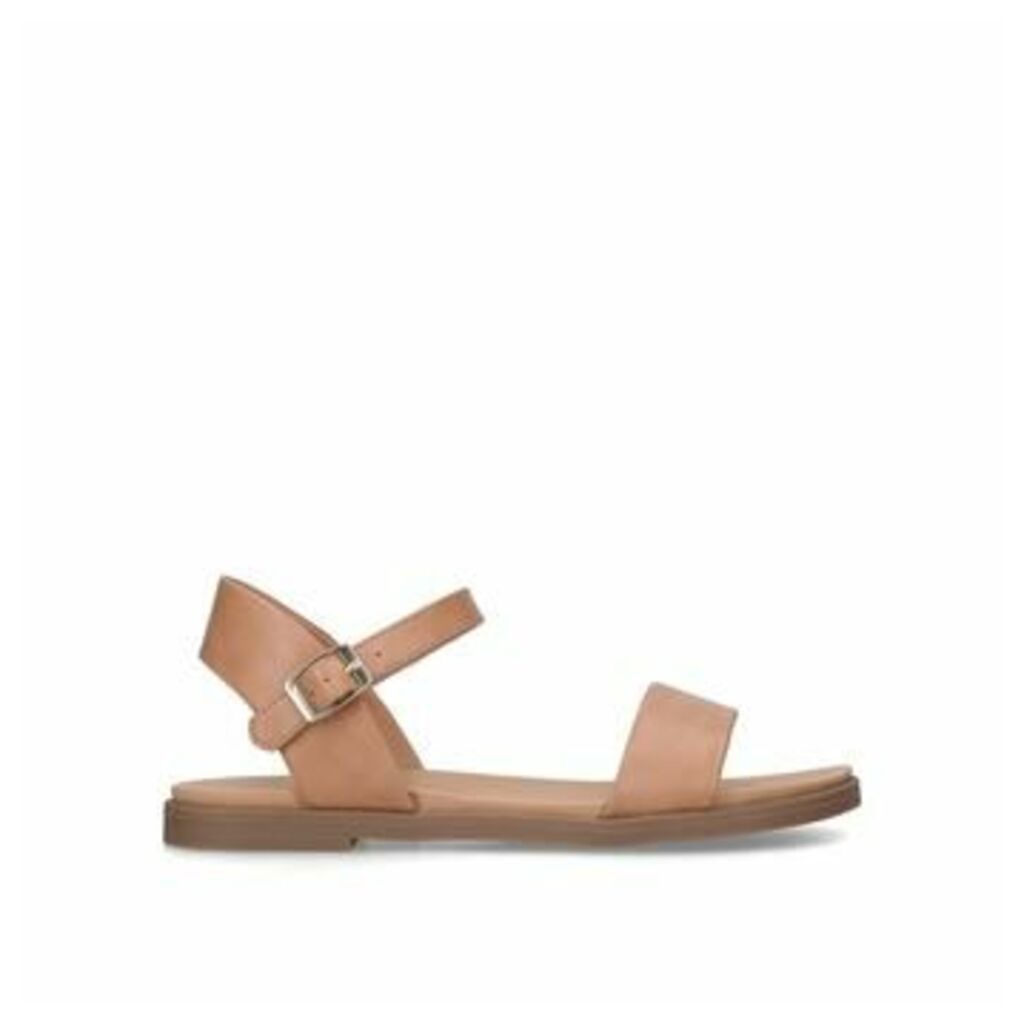 Pebble - Beige Strappy Flat Sandals