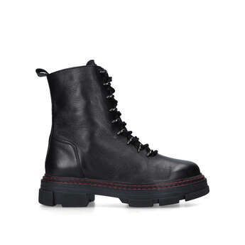 Bird - Black Leather Lace Up Combat Boots