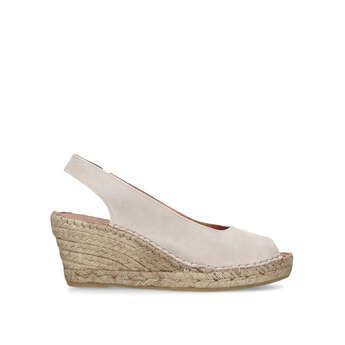 Sharon - Taupe Suede Espadrille Wedge Sandals