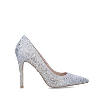 Lovebird - Grey Embellished Stiletto Heel Court Shoes